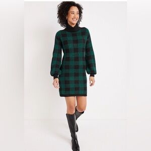 Maurices Green Buffalo Plaid Sweater Dress